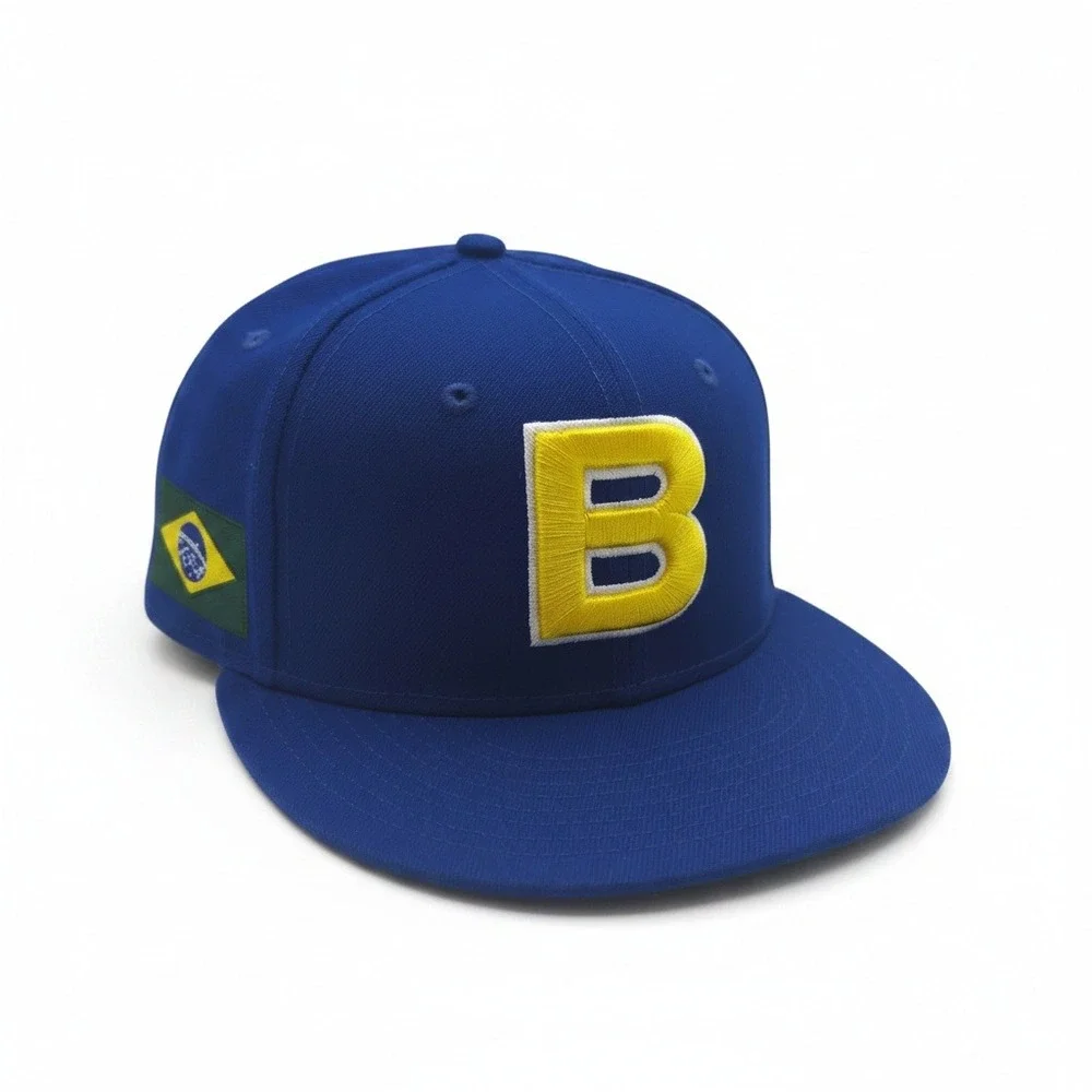 New Era Brazil World Baseball Classic 59FIFTY Fitted Hat Royal Blue Size 7 NWOT